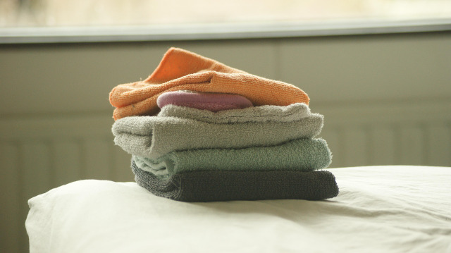 folded towels laundry